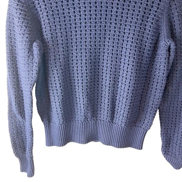 Gap Crochet Pullover Sweater Womens Sz M Navy Blue - Picture 4 of 7
